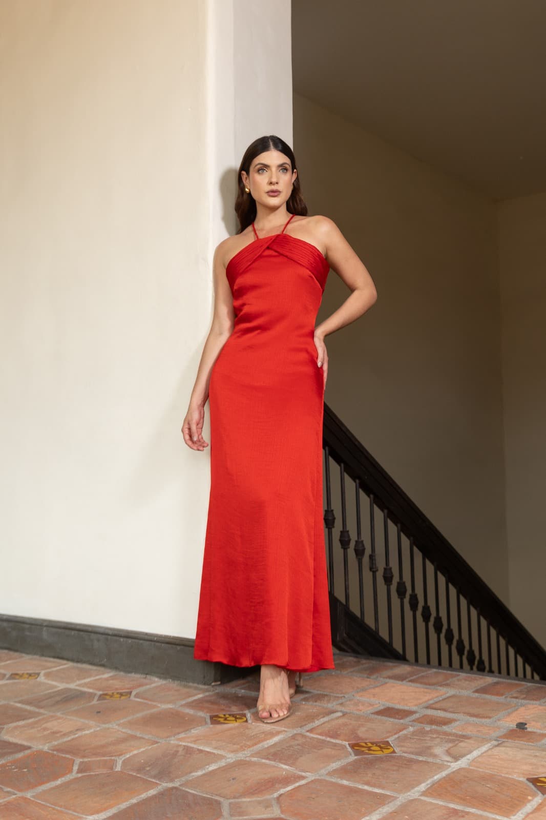 Vestido Ines Rojo vibrante