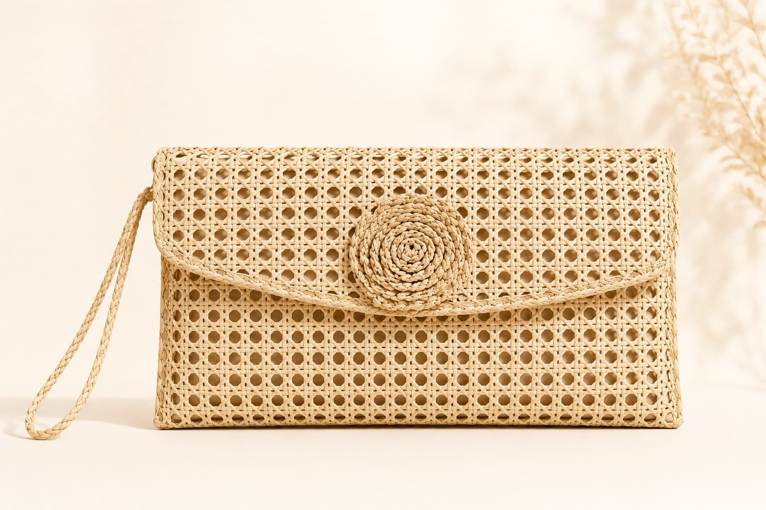 Clutch Artesanal natural con agarrader sencillo