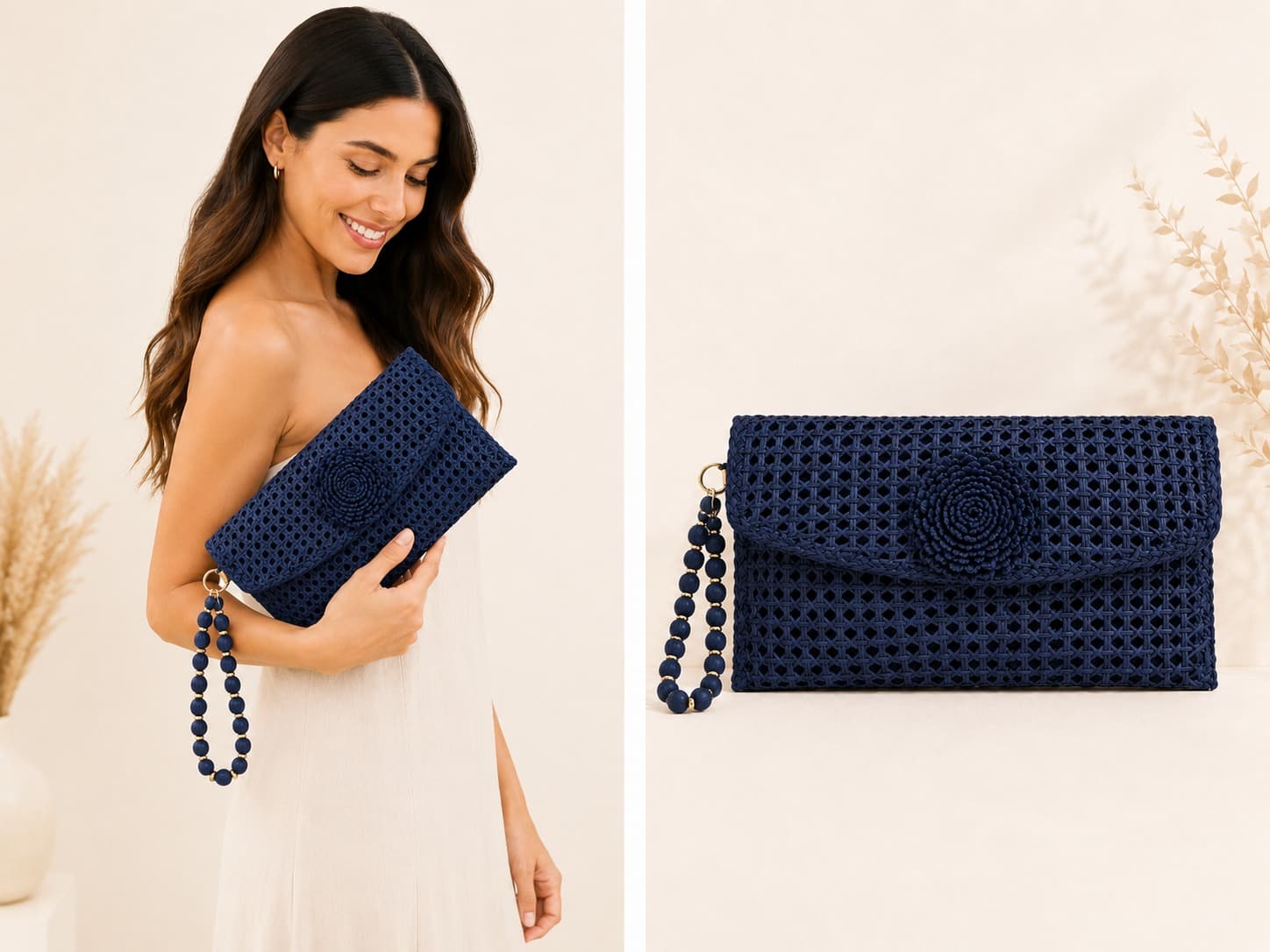 Clutch Artesanal azul navy