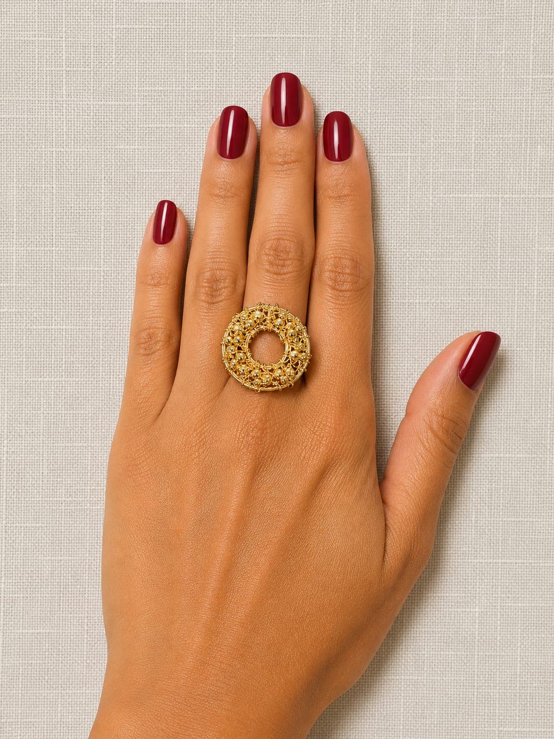 ANILLO CORONA DORADA