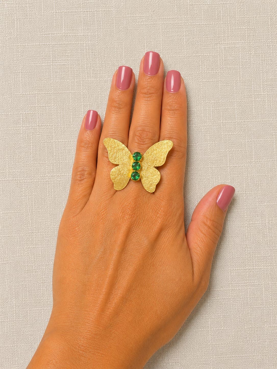 ANILLO MARIPOSA ESMERALDA