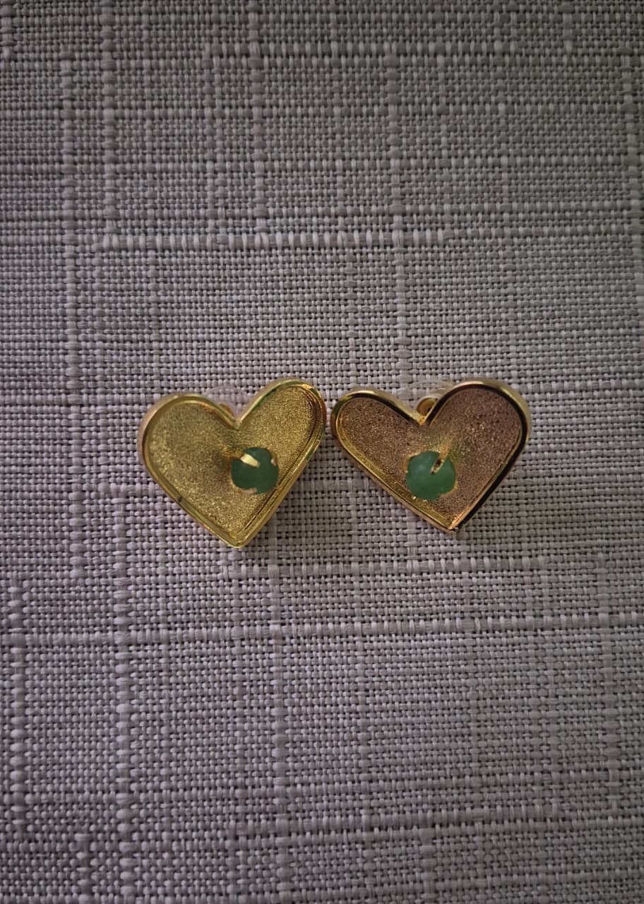 ARETES CORAZON ESMERALDA